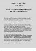 Biology Savvas Semester Exam Questions With 100% Correct Answers