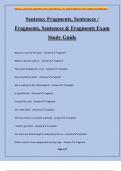 Sentence Fragments, Sentences / Fragments, Sentences & Fragments Exam Study Guide