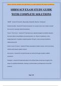 SHRM SCP EXAM STUDY GUIDE WITH COMPLETE SOLUTIONS