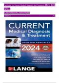 TEST BANK For Current Medical Diagnosis And Treatment 2024, 63rd Edition By Maxine Papadakis, Stephen Mcphee, Verified Chapters 1 - 42, Complete Newest Version