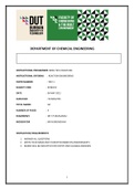 Reaction Engineering Test 1 + Memorandum