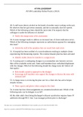 ATI RN Leadership Online Practice 2013A Course ATI Institution South University 49. A staff nurse detects alcohol on the breath of another nurse working on the unit. He observes that her gait seems unsteady, and she occasionally slurs her speech. Which of