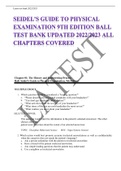 SEIDELS GUIDE TO PHYSICAL EXAMINITION 9TH EDITION BALL TEST BANK UPDATED 2022 2023 ALL CHAPTERS COVERED