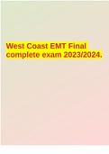 West Coast EMT Final complete exam 2023/2024