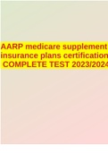 AARP medicare supplement insurance plans certification COMPLETE TEST 2023/2024