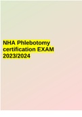 NHA Phlebotomy certification EXAM 2023/2024