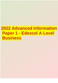 2022 Advanced Information Paper 1 - Edexcel A Level Business