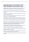 Data Management Foundation C175 WGU Questions And Answers 2023