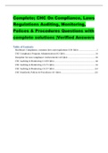 Complete; CHC On Compliance, Laws Regulations Auditing, Monitoring, Polices & Procedures Questions with complete solutions |Verified Answers