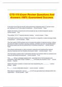 CTS-115 Exam Review Questions And Answers 100% Guaranteed Success.