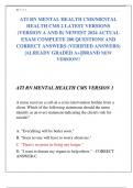 ATI RN MENTAL HEALTH CMS/MENTAL  HEALTH CMS 2 LATEST VERSIONS  (VERSION A AND B) NEWEST 2024 ACTUAL  EXAM COMPLETE 200 QUESTIONS AND  CORRECT ANSWERS (VERIFIED ANSWERS)  |ALREADY GRADED A+||BRAND NEW  VERSION!!