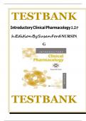 Introductory Clinical Pharmacology 12th Edition Susan M Ford Test Bank All Chapters (1-54) |A+ ULTIMATE GUIDE 2022