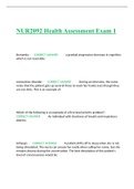 NUR 2092 / NUR2092 Health Assessment  EXAM 1, EXAM 2, EXAM 3. ALL GRADED A+ DOWNLOAD TO ACE 