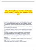   AFAA Primary Group Exercise Certification Study Guide Questions And Answers Rated A+.