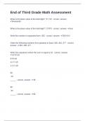 End of Third Grade Math Assessment  Question and answers 100% correct 2024/2025