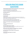 HESI OB PRACTICE EXAM QUESTIONS AND ANSWERS BEST GUIDE RATED A+.100% VERIFIED