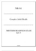 (NR-341) Midterm Readiness Exam Q & S - Complex Adult Health