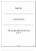 (NR-324) Final Readiness Exam Q & S - Adult Health I