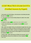 CCHT PRACTICE EXAM DAVITA 2023 Questions and Answers(Verified Answers by Expert)