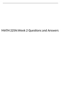 MATH 225N Week 2 Math 225N Statistics Quiz, Chamberlain College of Nursing.