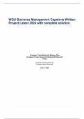 WGU Business Management Capstone Written Project Latest 2024 with complete solution