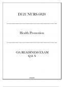 (D121-NURS 6820) OA Readiness Exam Q & S - Health Promotion