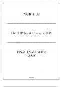 (NUR 4108) Final Exam Guide Q & S - L&I 3 (Policy & Change in NP