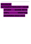 WGUD236 PATHOPHYSIOLOGY EXAM -STUDY GUIDE-WITH 100% VERIFIED ANSWERS-2022-2023