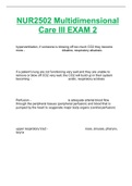 NUR2502 Multidimensional Care III EXAM 2    hyperventilation, if someone is blowing off too much CO2 they become more -                                           Alkaline, respiratory alkalosis      if a patient's lung are not functioning very well and