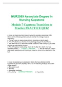 NUR2989 Associate Degree in Nursing Capstone Module 7 Capstone/Transition to Practice PRACTICE QUIZ