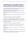 TDLR Esthetician State Board Review 2023 Questions with Verified Answers