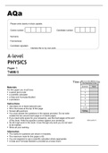 Aqa A-level PHYSICS Paper 1 (7408/1) - JUNE 2022 QUESTION PAPER - A ...