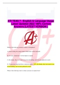 ATI TEAS 7 - English & Language Usage Latest Updated 2022 100% Correct Answers [LATEST VERSION }