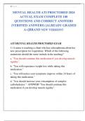 MENTAL HEALTH ATI PROCTORED 2024  ACTUAL EXAM COMPLETE 100  QUESTIONS AND CORRECT ANSWERS  (VERIFIED ANSWERS) |ALREADY GRADED  A+||BRAND NEW VERSION!! 