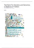 Test Bank For Genetics and Genomics in Medicine 2nd Edition By Tom Strachan, Anneke Lucassen