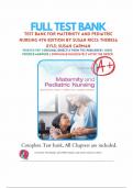 MATERNITY AND PEDIATRIC NURSING (4TH EDITION) BY RICCI, KYLE, AND CARMAN UPDATED QUESTIONS AND CORRECT ANSWERS 100% PASS GUARANTEED