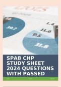 SPAB CHP STUDY SHEET (THIS IS A STUDY SHEET FOR THE SCHOOL PUPIL ACTIVITY BUS TEST FROM THE CALIFORNIA HIGHWAY PATROL) 2024 QUESTIONS WITH PASSED SOLUTIONS.