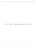 PALS Possible Test Questions & Answers / Latest 2023