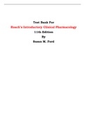 Test Bank For Roach’s Introductory Clinical Pharmacology 11th Edition By Susan M. Ford