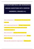 ANTHROPOMETRICS AND WORKSPACE  DESIGN QUESTIONS WITH VERIFIED  ANSWERS { GRADED A+}