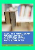 EXSC 463 FINAL EXAM MAJOR CONTENT QUESTIONS WITH 100% CORRECT!!