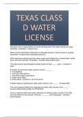 TCEQ CLASS D WATER OPERATOR LICENSE EXAM 