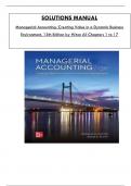 Solution Manual for Managerial Accounting: Creating Value in a Dynamic Business Environment, 13th Edition by Hilton Consists of 17 Complete Chapters, ISBN: 978-1264445820