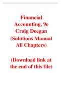 Financial Accounting 9th Edition By Craig Deegan (Solution Manual)