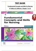 Test Bank - Fundamental Concepts and Skills for Nursing 6th Edition by Patricia Williams, All 41 Chapters Covered, Verified Latest Edition