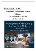 Solution Manual for Management Accounting for Decision Makers: 11th Edition By Peter Atrill, All Chapters 1 to 12 complete Verified editon