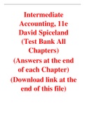 Intermediate Accounting 11th Edition By  David Spiceland (Test Bank)