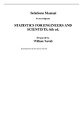 Statistics for Engineers and Scientists, 6e William Navidi (Solutions Manual)