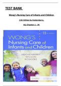 TEST BANK For Wong's Nursing Care of Infants and Children, 11th Edition by Marilyn J. Hockenberry, All Chapters 1 to 34 complete Verified editon ISBN:9780323679077