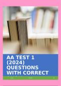 AA TEST 1 (2024) QUESTIONS WITH CORRECT ANS!!